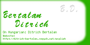 bertalan ditrich business card